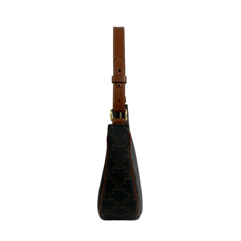 △ CELINE 思琳 Black And Brown Coated Canvas Ava Shoulder Bag 黑色和啡色塗層帆布肩背包-267010530-3