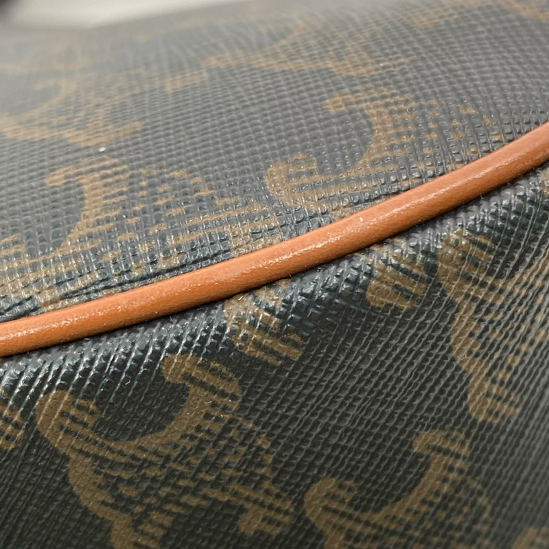 △ CELINE 思琳 Black And Brown Coated Canvas Ava Shoulder Bag 黑色和啡色塗層帆布肩背包-267010530-9