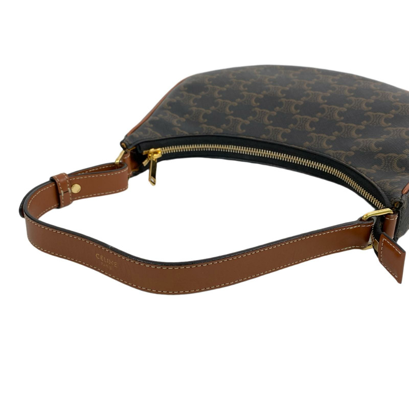 △ CELINE 思琳 Black And Brown Coated Canvas Ava Shoulder Bag 黑色和啡色塗層帆布肩背包-267010530-10