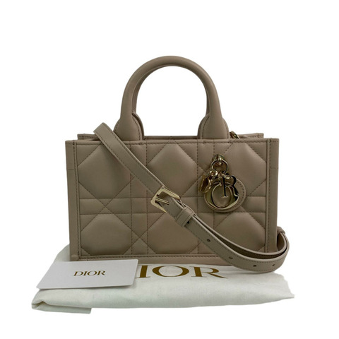 △ Christian Dior 迪奥 Beige Calfskin Mini Book Tote 2 way bag 淺褐色小牛皮兩用袋-267009734