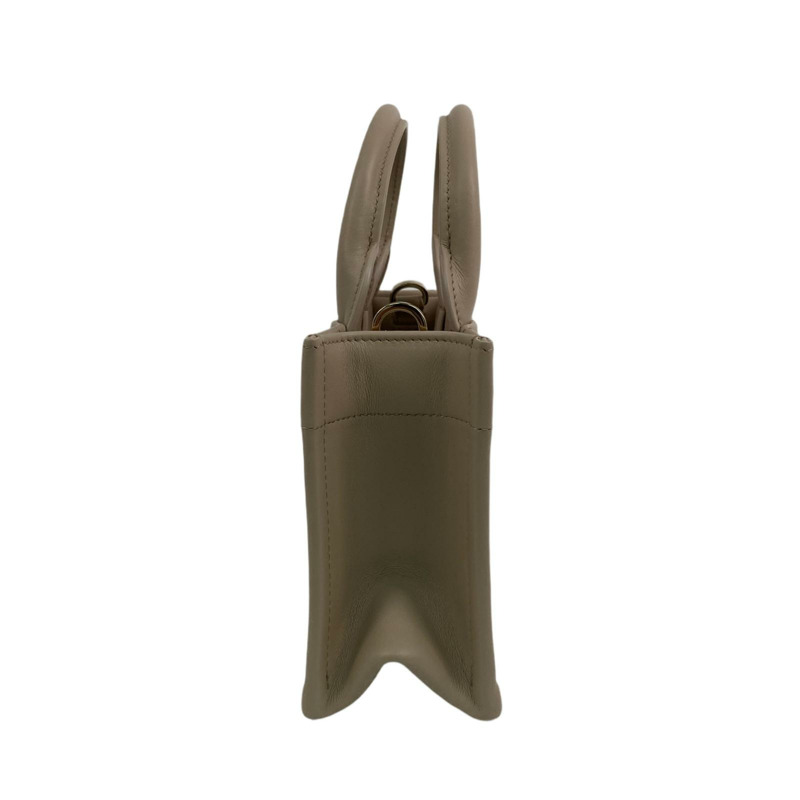 △ Christian Dior 迪奥 Beige Calfskin Mini Book Tote 2 way bag 淺褐色小牛皮兩用袋-267009734-4