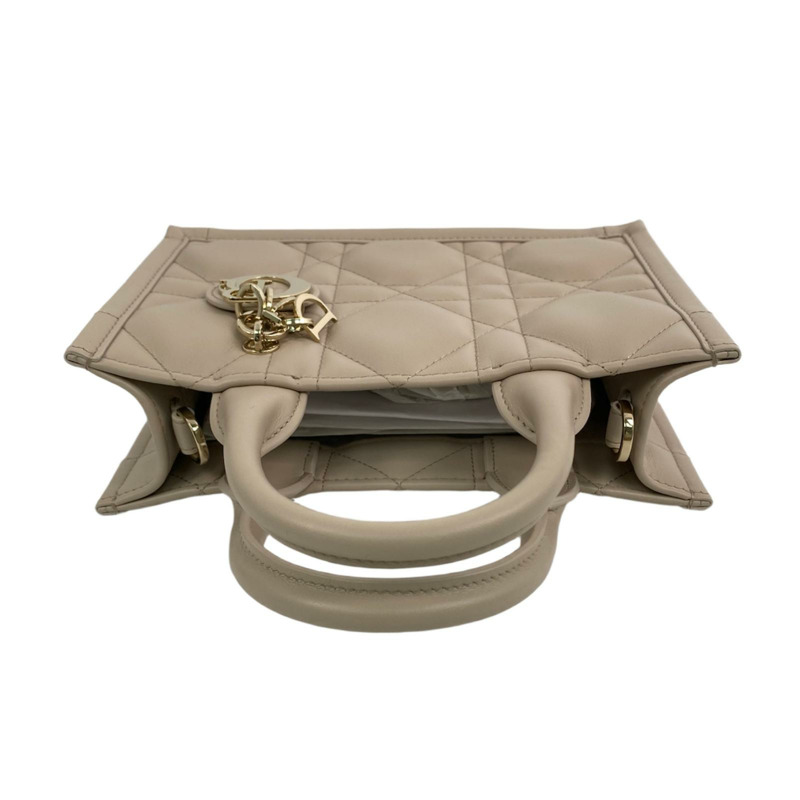 △ Christian Dior 迪奥 Beige Calfskin Mini Book Tote 2 way bag 淺褐色小牛皮兩用袋-267009734-10