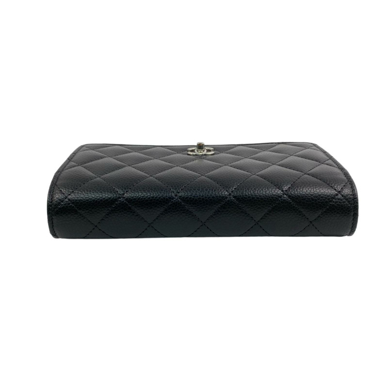 △ CHANEL 香奈兒 Black Caviar Skin 19CM Silver Tone Metal  Chain Wallet 黑色粒紋小牛皮19CM銀色金屬鏈條銀包 AP4241-267009809-5