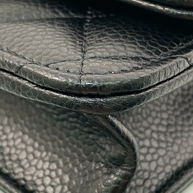 △ CHANEL 香奈兒 Black Caviar Skin 19CM Silver Tone Metal  Chain Wallet 黑色粒紋小牛皮19CM銀色金屬鏈條銀包 AP4241-267009809-8