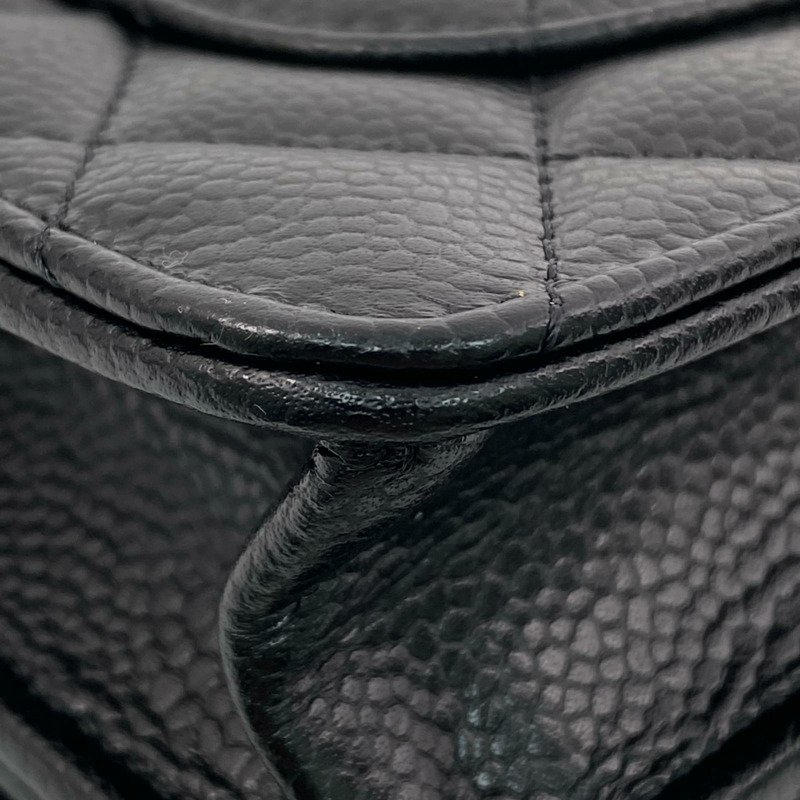 △ CHANEL 香奈兒 Black Caviar Skin 19CM Silver Tone Metal  Chain Wallet 黑色粒紋小牛皮19CM銀色金屬鏈條銀包 AP4241-267009809-9
