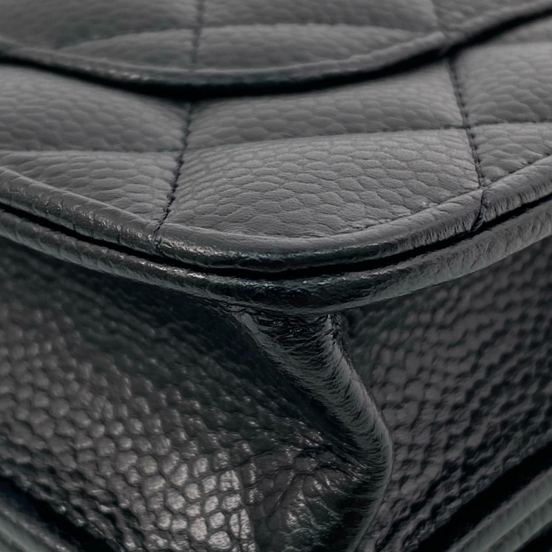 △ CHANEL 香奈兒 Black Caviar Skin 19CM Silver Tone Metal  Chain Wallet 黑色粒紋小牛皮19CM銀色金屬鏈條銀包 AP4241-267009809-10