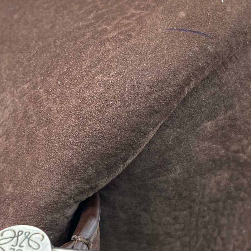 △ LOEWE 羅意威 Brown Suede Loop Bucket Medium Shoulder Bag 啡色麂皮肩背包-267010005-7