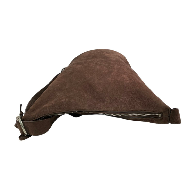 △ LOEWE 羅意威 Brown Suede Loop Bucket Medium Shoulder Bag 啡色麂皮肩背包-267010005-10