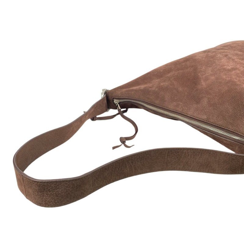 △ LOEWE 羅意威 Brown Suede Loop Bucket Medium Shoulder Bag 啡色麂皮肩背包-267010005-12
