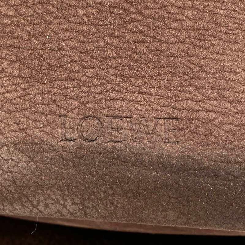 △ LOEWE 羅意威 Brown Suede Loop Bucket Medium Shoulder Bag 啡色麂皮肩背包-267010005-14