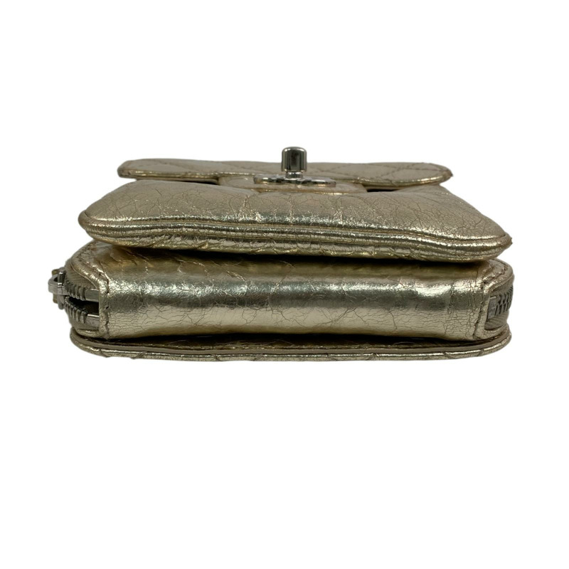 △ CHANEL 香奈兒 Gold Goatskin Silver Tone Metal Mini No.16 Chain Crossbody Bag 金色山羊皮銀色金屬No.16鎖鏈斜揹袋-267010687-4