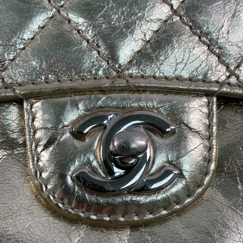 △ CHANEL 香奈兒 Gold Goatskin Silver Tone Metal Mini No.16 Chain Crossbody Bag 金色山羊皮銀色金屬No.16鎖鏈斜揹袋-267010687-9