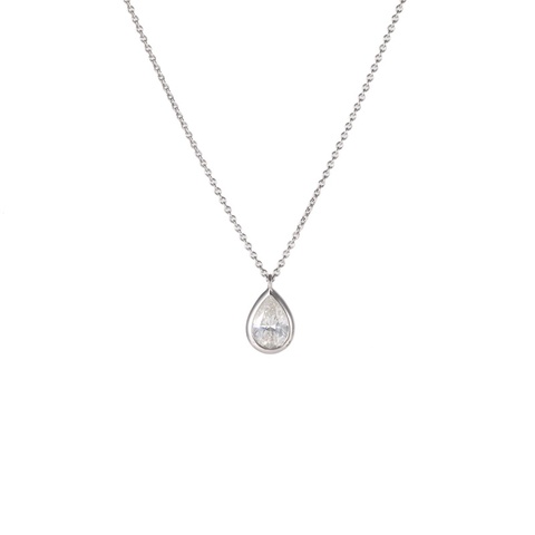 TIFFANY&CO 鑽石pt950水滴形水鑽1.02克拉VVS1項鏈