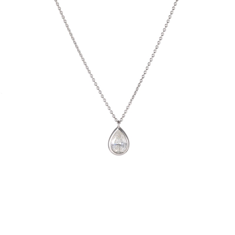 TIFFANY&CO 鑽石pt950水滴形水鑽1.02克拉VVS1項鏈-0