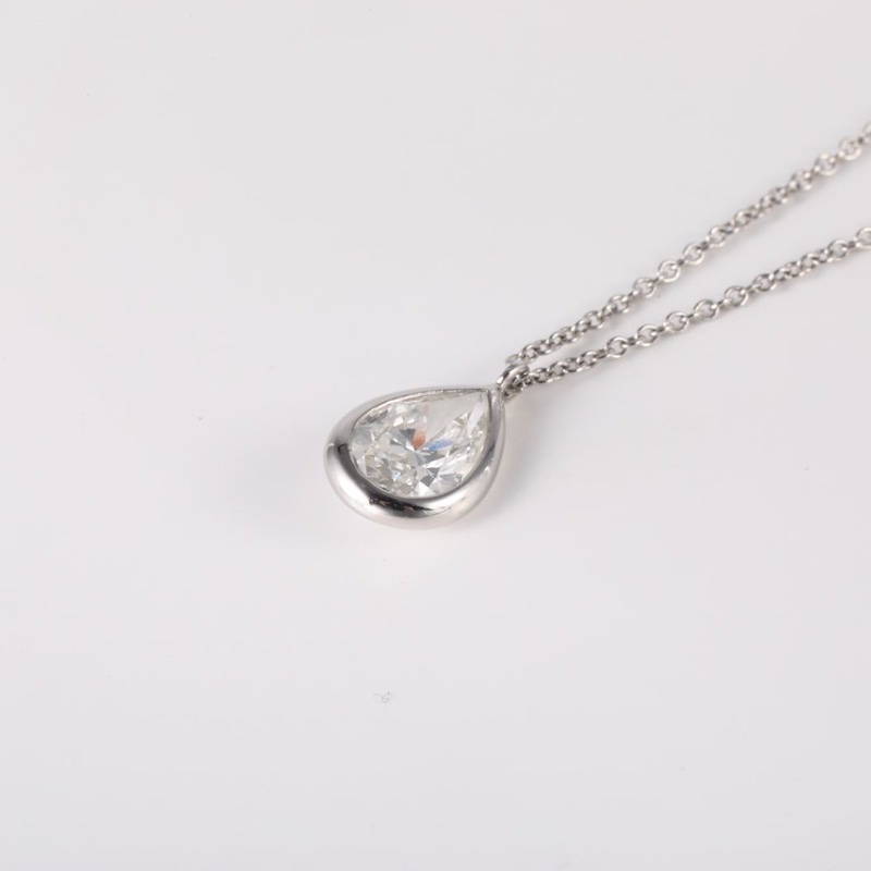 TIFFANY&CO 鑽石pt950水滴形水鑽1.02克拉VVS1項鏈-1