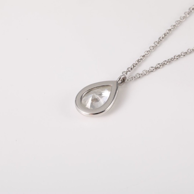 TIFFANY&CO 鑽石pt950水滴形水鑽1.02克拉VVS1項鏈-2