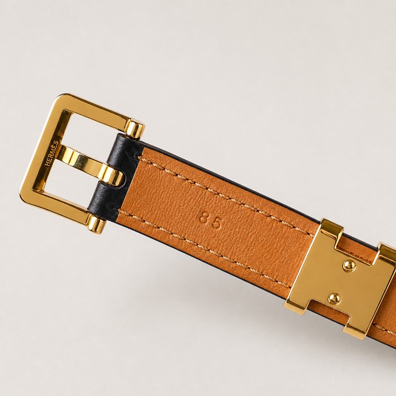 現貨HERMES 愛馬仕 皮帶 POP H 15MM 黑色 85CM-3