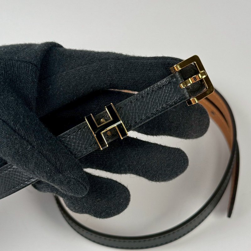現貨HERMES 愛馬仕 皮帶 POP H 15MM 黑色 85CM-5