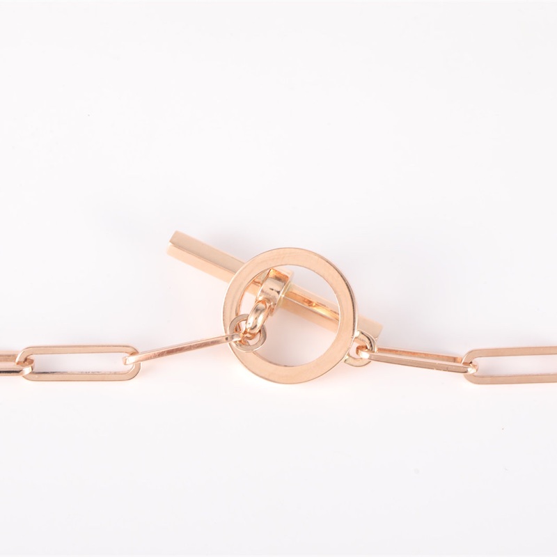 HERMES 18K玫瑰金chainedancredivine豬鼻子鑲鑽項鏈SH-4