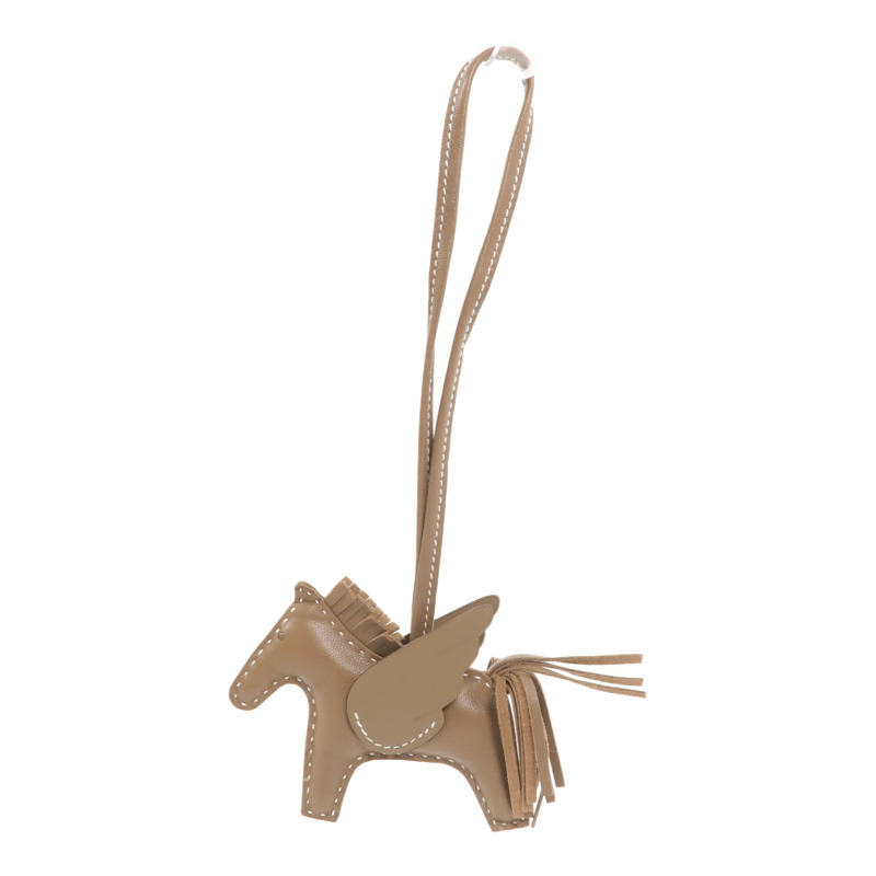 HERMES Milo/Swift皮革Rodeo Pegase PM掛飾Etoupe-6
