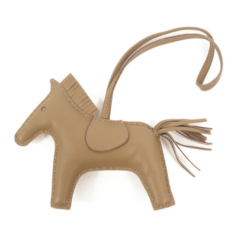 HERMES Milo皮革Rodeo MM掛飾Etoupe