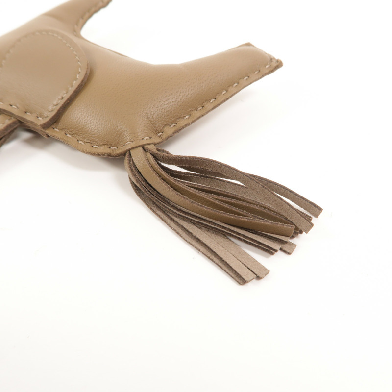 HERMES Milo皮革Rodeo MM掛飾Etoupe-4