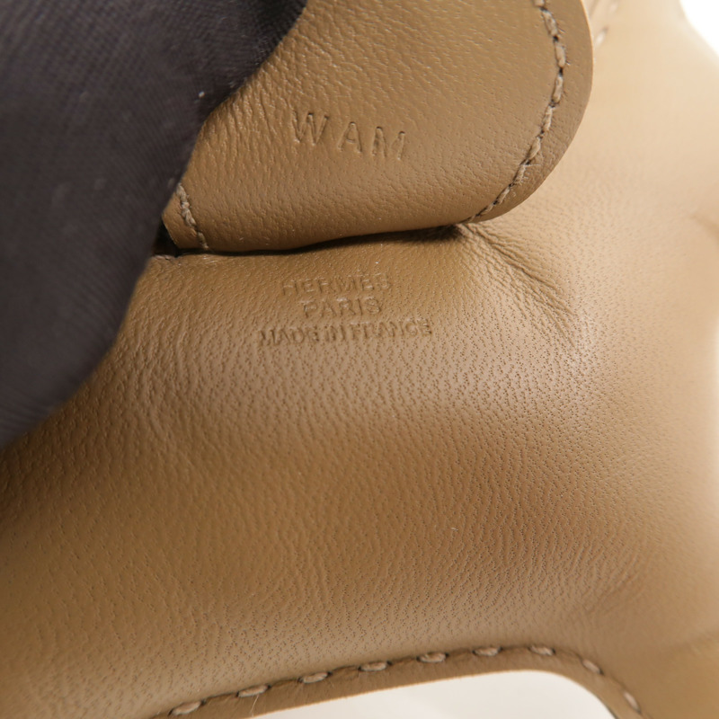 HERMES Milo皮革Rodeo MM掛飾Etoupe-5