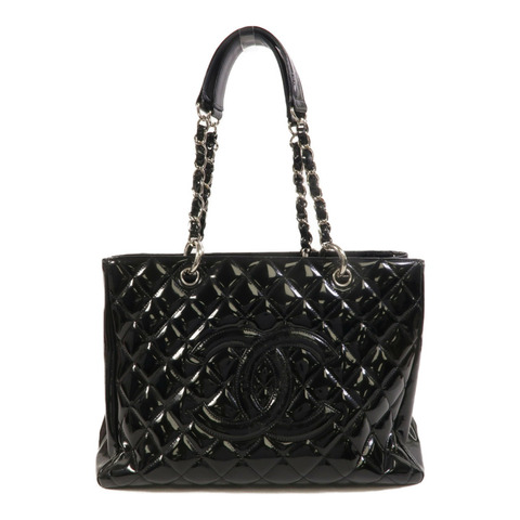 CHANEL 漆皮皮革GST Grand Shopping Tote Bag鏈帶肩背袋