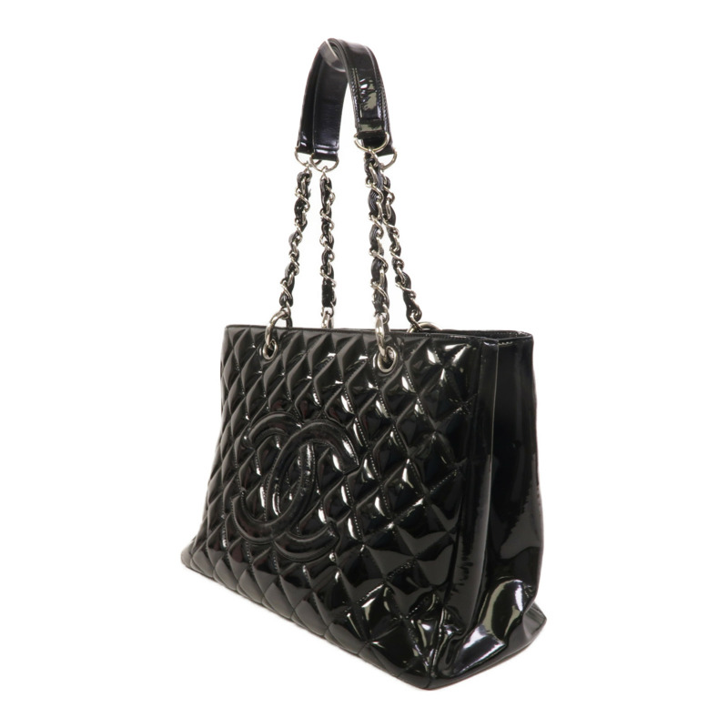 CHANEL 漆皮皮革GST Grand Shopping Tote Bag鏈帶肩背袋-2