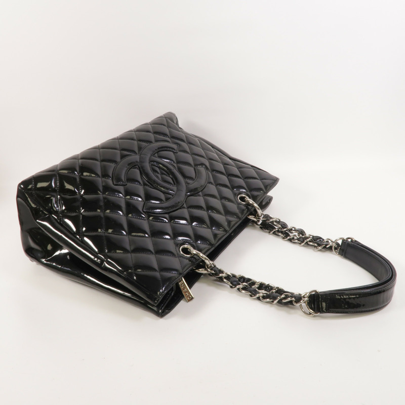 CHANEL 漆皮皮革GST Grand Shopping Tote Bag鏈帶肩背袋-9