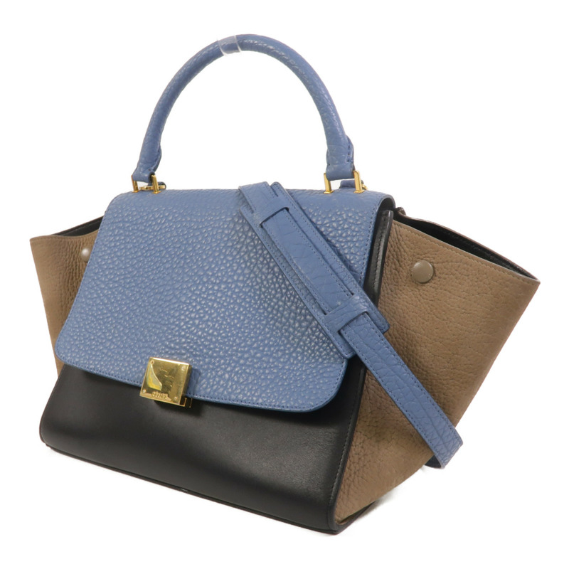 CELINE 牛皮皮革Trapeze手挽肩背兩用袋-2