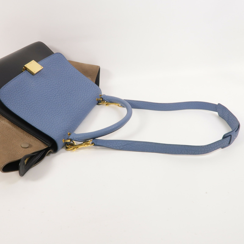 CELINE 牛皮皮革Trapeze手挽肩背兩用袋-7