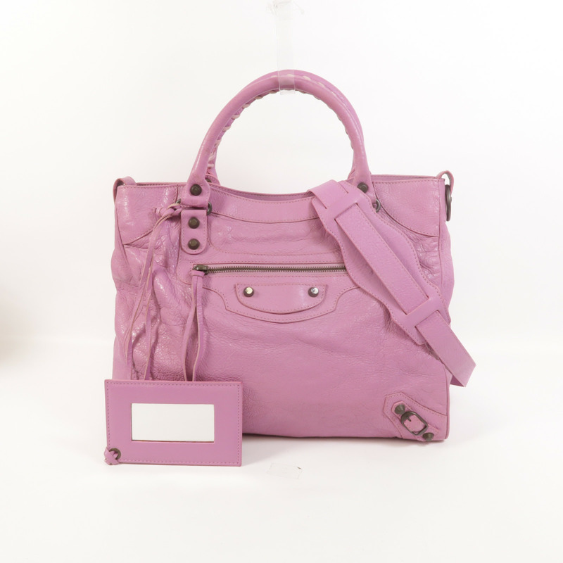 BALENCIAGA 羊皮皮革Motorcycle City Bag手挽肩背兩用袋-8