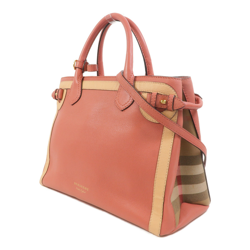 BURBERRY 牛皮皮革Banner Tote Medium手挽肩背兩用袋-2