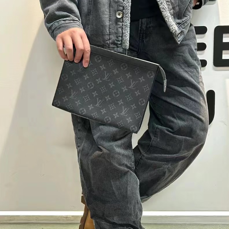 #天菜現貨 🖤 LV Monogram Eclipse 黑老花盥洗手拿包 #附購證-0