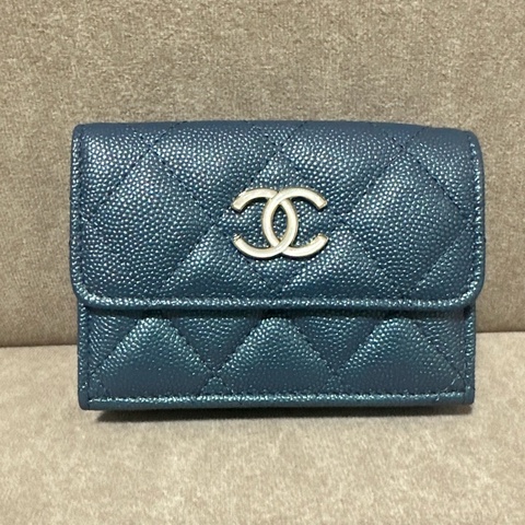 CHANEL 💫 美人魚 珠光 迷你 三折 短夾