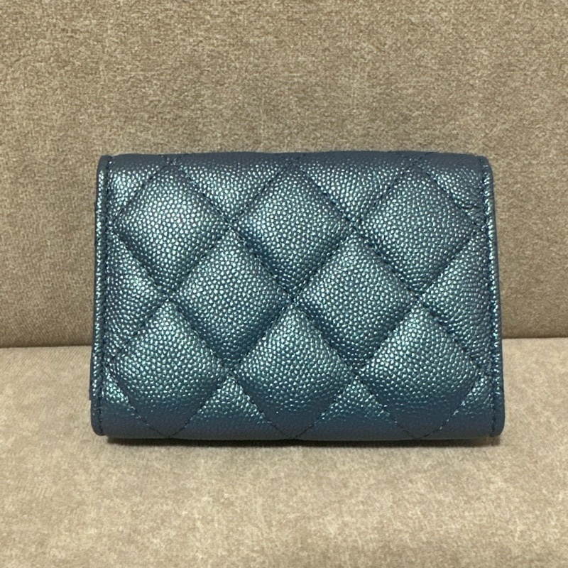 CHANEL 💫 美人魚 珠光 迷你 三折 短夾-1