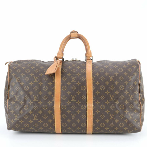 路易威登 Monogram Keepall 55 M41424 皮革波士頓手提包男士旅行包