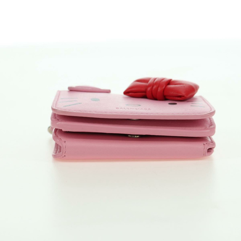 【日本直送】BALENCIAGA 迷你鏈條皮夾 Kitty 皮革粉紅銀色 623241 正品 170544SM-4