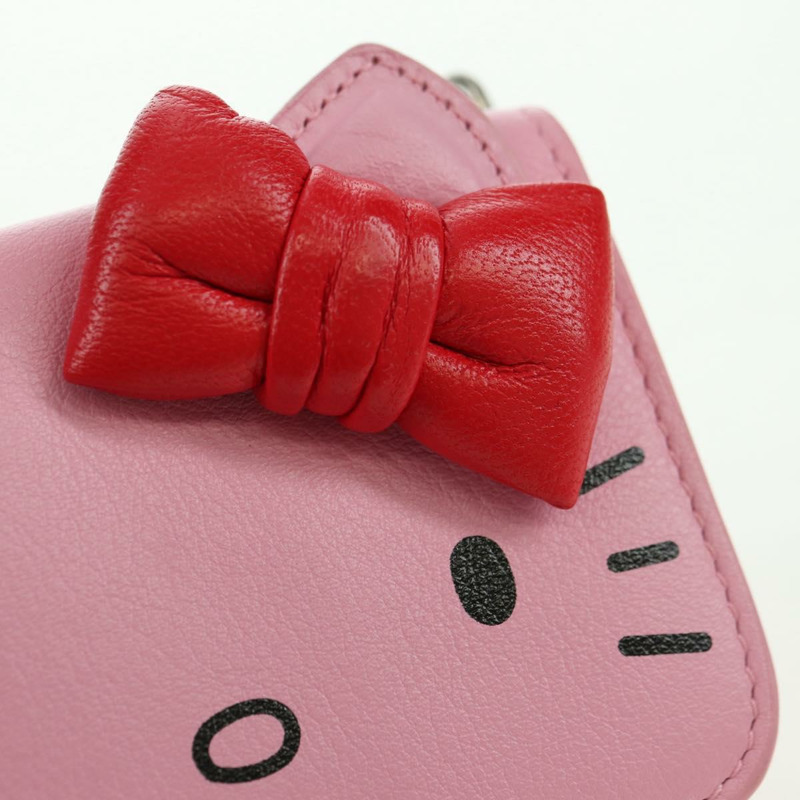 【日本直送】BALENCIAGA 迷你鏈條皮夾 Kitty 皮革粉紅銀色 623241 正品 170544SM-18