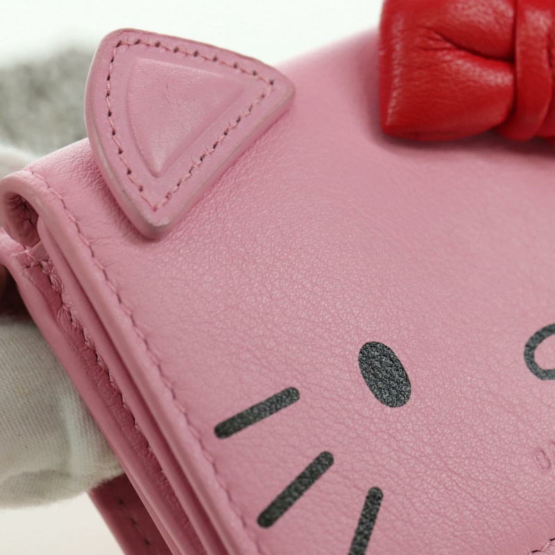 【日本直送】BALENCIAGA 迷你鏈條皮夾 Kitty 皮革粉紅銀色 623241 正品 170544SM-19