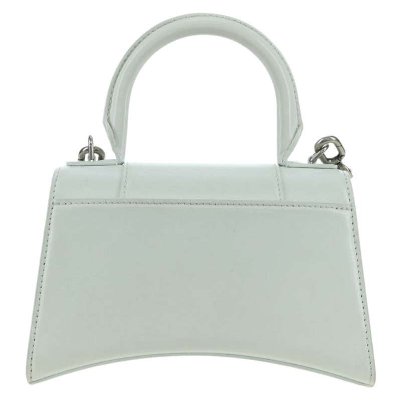 【日本直送】BALENCIAGA 沙漏形手提包 皮革 兩用 白色 銀色 592833 正品 bs34969M-1
