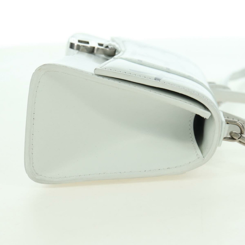 【日本直送】BALENCIAGA 沙漏形手提包 皮革 兩用 白色 銀色 592833 正品 bs34969M-3