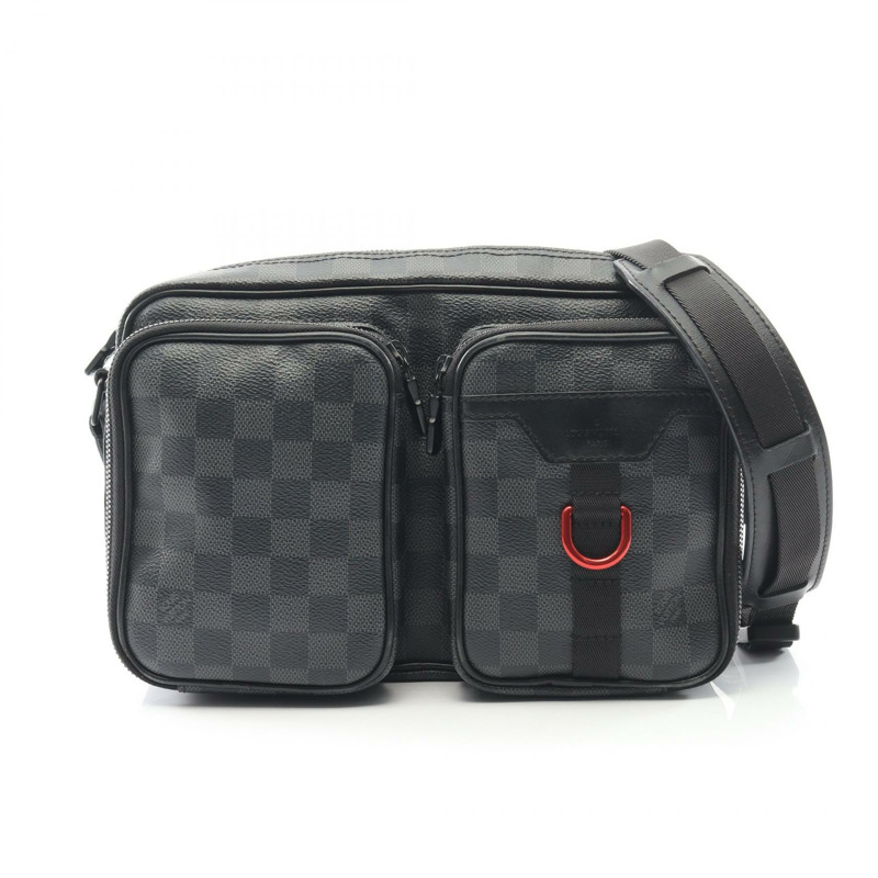 路易威登 Utility 斜背包 N40280 Damier 石墨灰 二手 LV-0