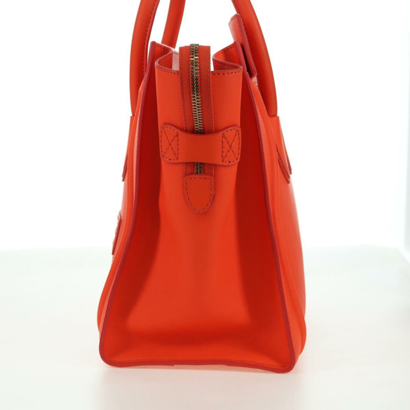 【日本直送】CELINE Luggage Mini Shopper 手提包 皮革 橙色 金色 正品 ep14592V-2