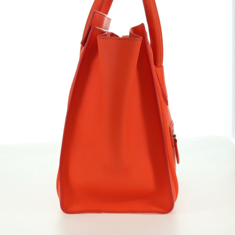 【日本直送】CELINE Luggage Mini Shopper 手提包 皮革 橙色 金色 正品 ep14592V-3