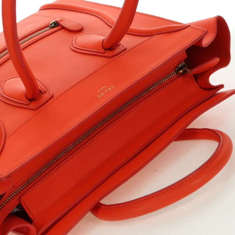 【日本直送】CELINE Luggage Mini Shopper 手提包 皮革 橙色 金色 正品 ep14592V-5