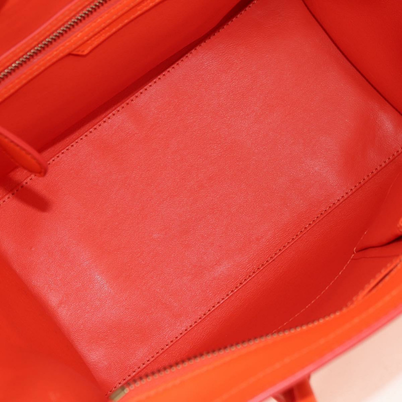 【日本直送】CELINE Luggage Mini Shopper 手提包 皮革 橙色 金色 正品 ep14592V-9