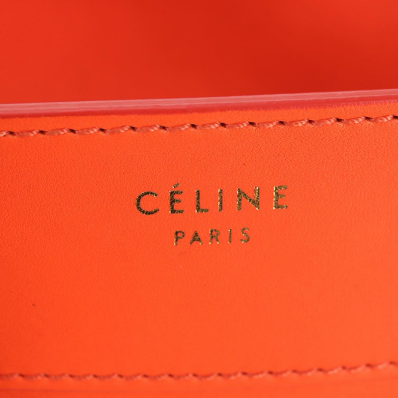 【日本直送】CELINE Luggage Mini Shopper 手提包 皮革 橙色 金色 正品 ep14592V-17