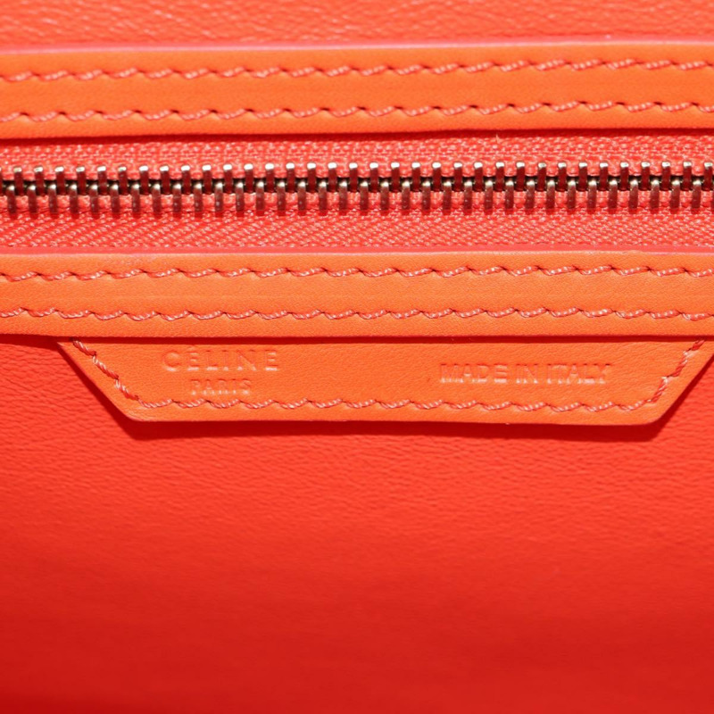 【日本直送】CELINE Luggage Mini Shopper 手提包 皮革 橙色 金色 正品 ep14592V-18